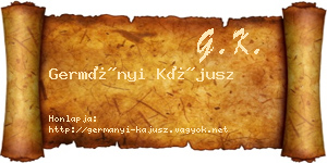 Germányi Kájusz névjegykártya
